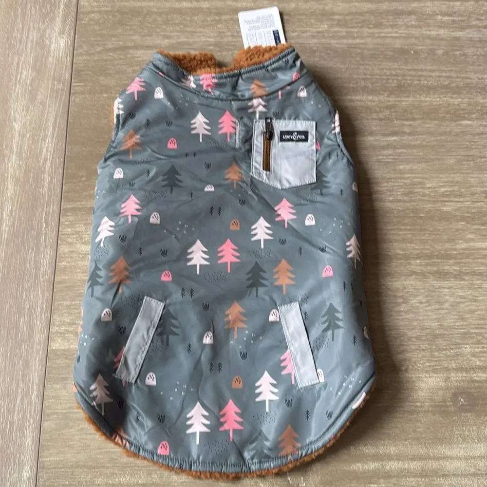 Lucy & Co Take A Hike‎ Reversible Teddy Vest Large Nwt
